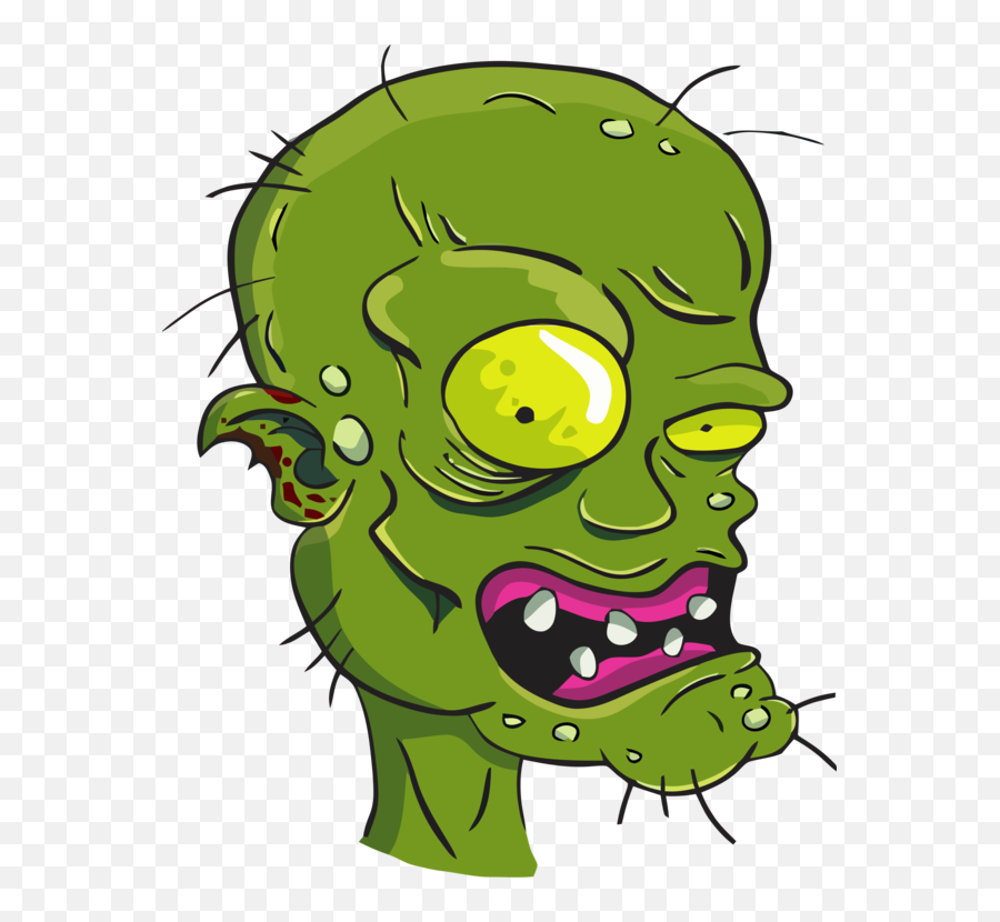 Zombies Head - Transparent Cartoon Zombie Head Emoji,Female Zombie Emoticon