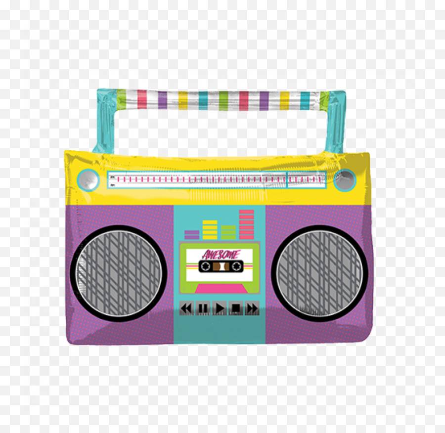 Supershape Awesome Party Boombox Foil Balloon - Amscan Boombox Balloon Emoji,Emoticons Party Supplies