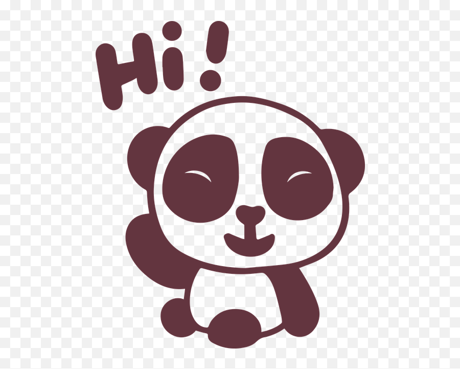 Free Photo Decorative Baby Panda Hi Cute Silhouette - Max Pixel Emoji,Silhouettes Emoji