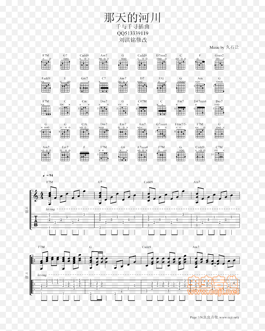 Day Of The River By Joe Hisaishi Guitar Tabs Chords Sheet Emoji,Chords And Emotions Chart Pdf