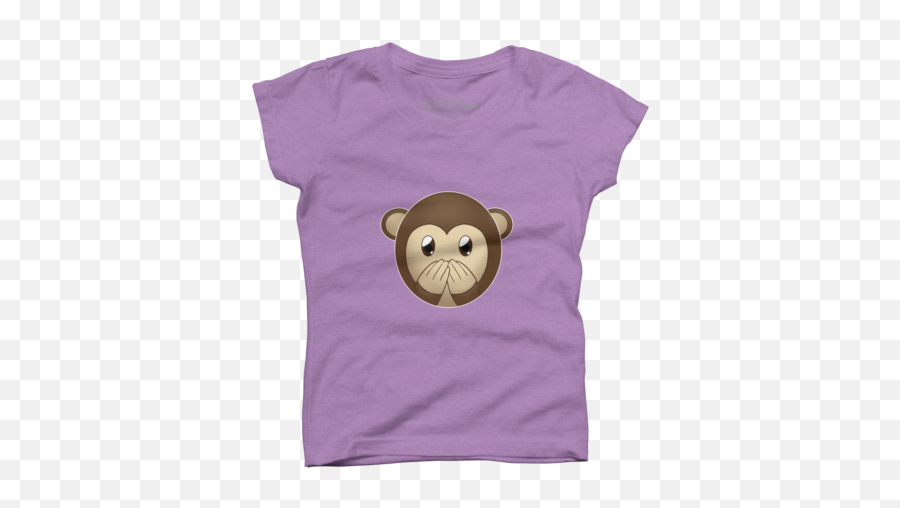 Best Purple Monkey Girlu0027s T - Shirts Design By Humans Short Sleeve Emoji,The Monkey Emoji