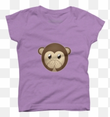 Best Purple Monkey Girlu0027s T - Shirts Design By Humans Short Sleeve Emoji,The Monkey Emoji