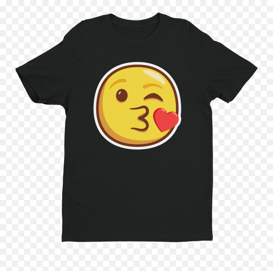 Download Hd Wink And Kiss Emoji Short Sleeve Next Level T - Happy,Kiss Emoji