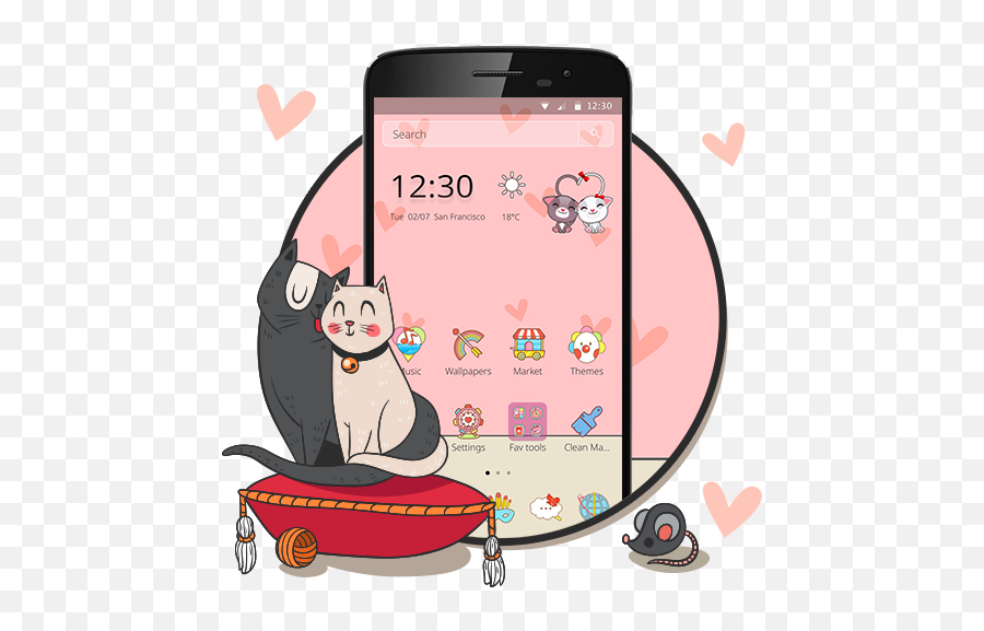 Amazoncom Wicked Love Cat Theme Appstore For Android - Imagens De Gatitos Amandose Emoji,Cat Emojis For Android