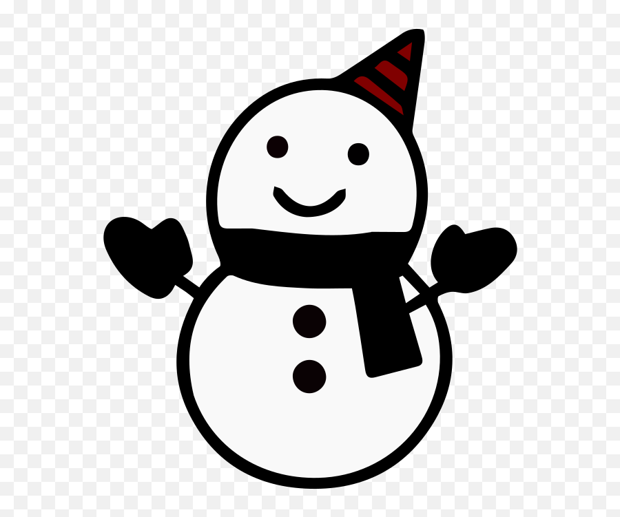 Snowman With Hat And Scarf Clipart Free Svg File - Svgheartcom Easy Snowman Clip Art Black And White Emoji,Scarf Emoji