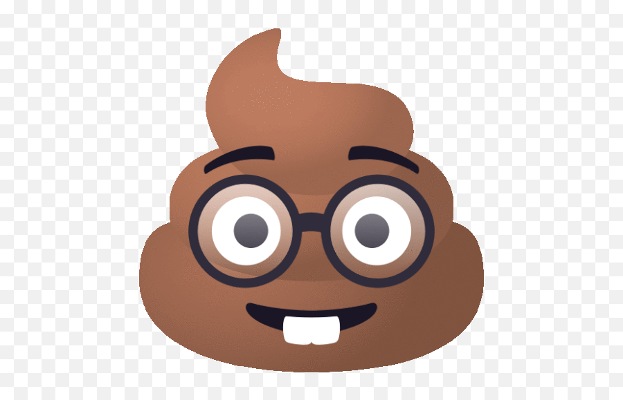 Nerdy Pile Of Poo Gif - Happy Emoji,Nerdy Emoticon