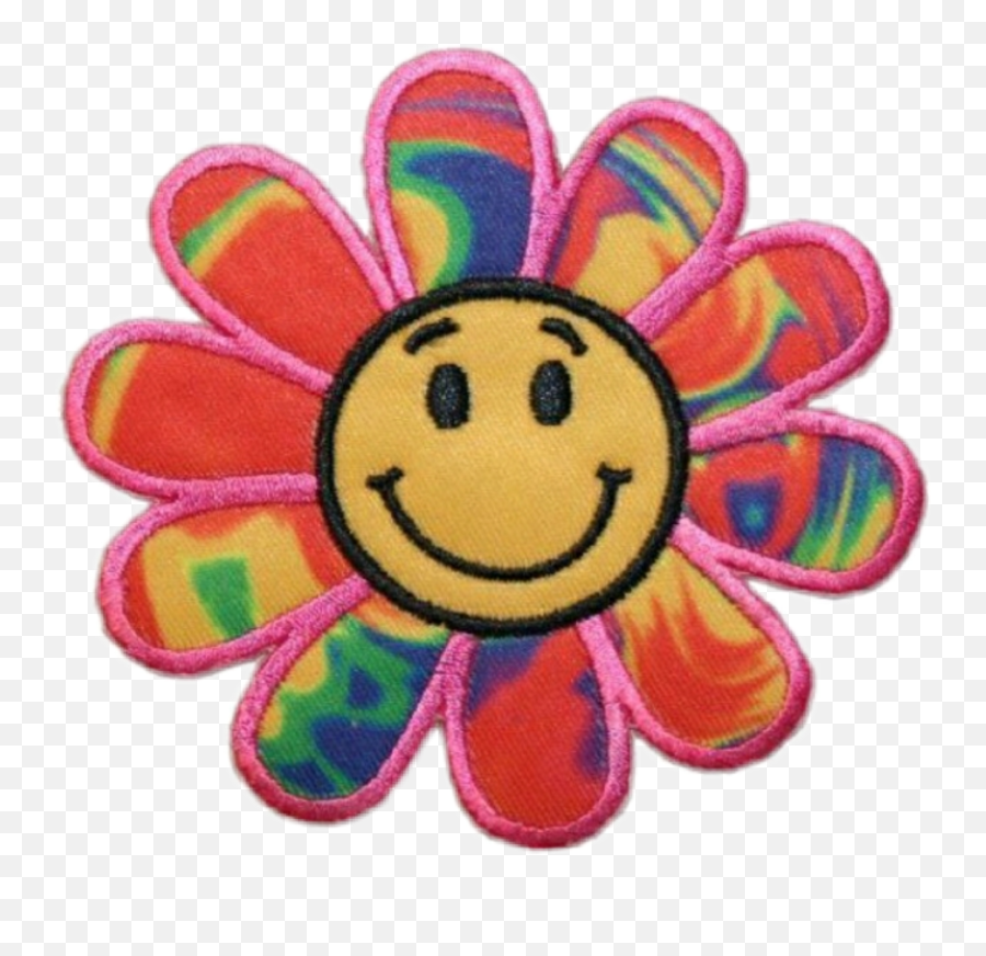 Aesthetic Hippie Rainbow Smile Sticker By Angie - Y2k Flower Png Emoji,Smiling Flower Emoticon