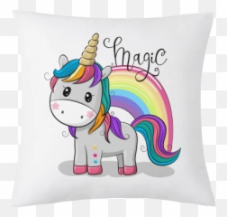 Housse De Coussin Licorne Arc En Ciel - Pony Unicorn Edible Cake Topper Emoji,Coussins Emojis