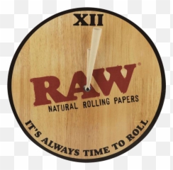 Raw Wood Wall Clock - Raw Papel Emoji,Meth Head Emoji