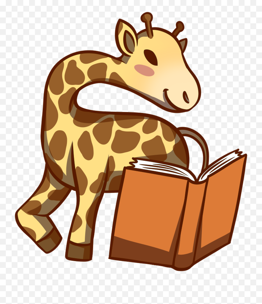 Giraffe Reading Book - Giraffe Reading A Book Clipart Emoji,Giraffe Emoji