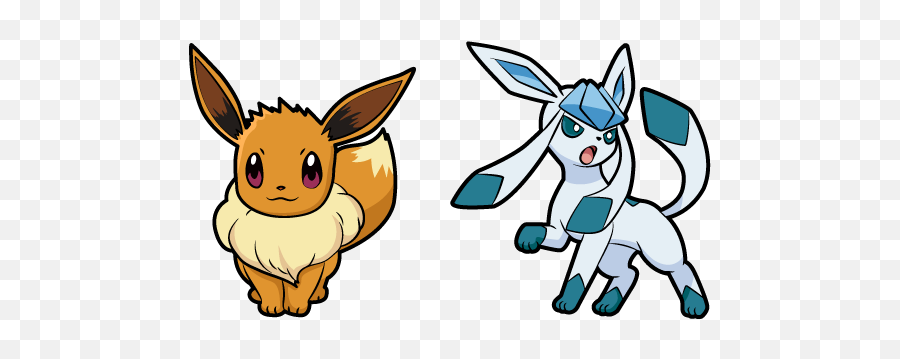 Pokemon Eevee And Glaceon Pokemon Eevee Pokemon Eevee - Eevee Cursor Emoji,Pokemon Emojis Challenge