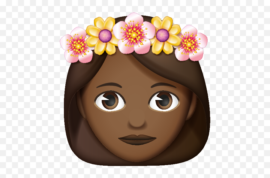 Emoji U2013 The Official Brand Woman With Flower Hairband - Hair Band Emoji,Brown Haired Girl Emojis