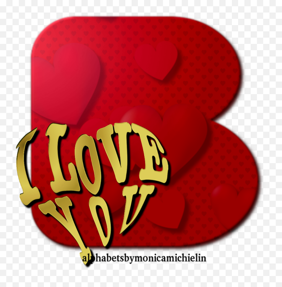 Monica Michielin Alphabets 6 - Red Hearts Golden U0027i Love You Language Emoji,Emoticon Flag Eua