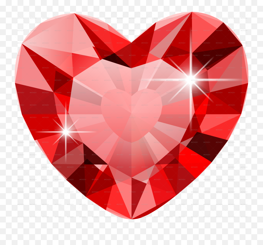 Ruby Heart Png Picture - Red Diamond Heart Png Emoji,Heart Emoji Pinatas