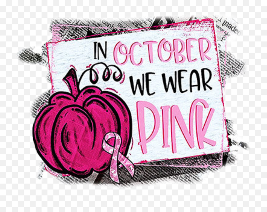Pumpkin Pink October Sticker - Girly Emoji,Breast Cancer Awareness Emoji