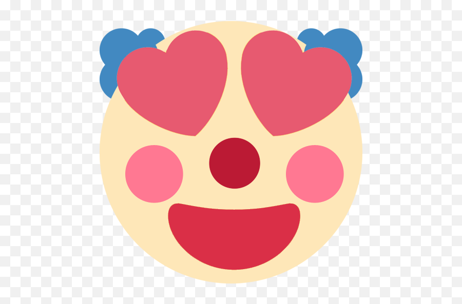 Clownhearteyes - Clown Emoji With Heart Eyes,Heart Eye Emoji