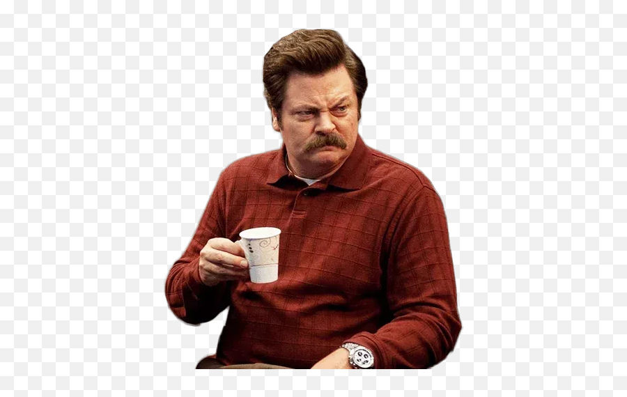 Ron Swanson Whatsapp Stickers - Mug Emoji,Rob Swanson Emojis