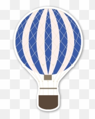 Blue Hot Air Ballon - Stickerapp Hot Air Balloon Stickers Blue Emoji,Emoticons De Balão