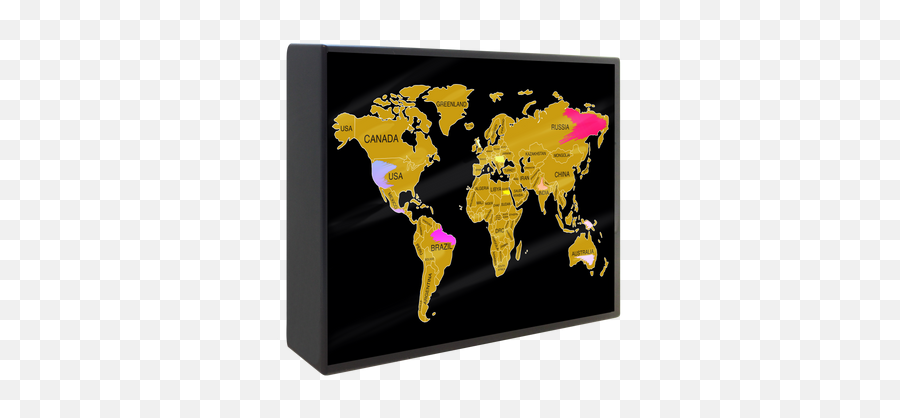 A6 Mini Magnetic Lightbox - Gold U2013 Locomocean Usa Emoji,Map Travel Emoji