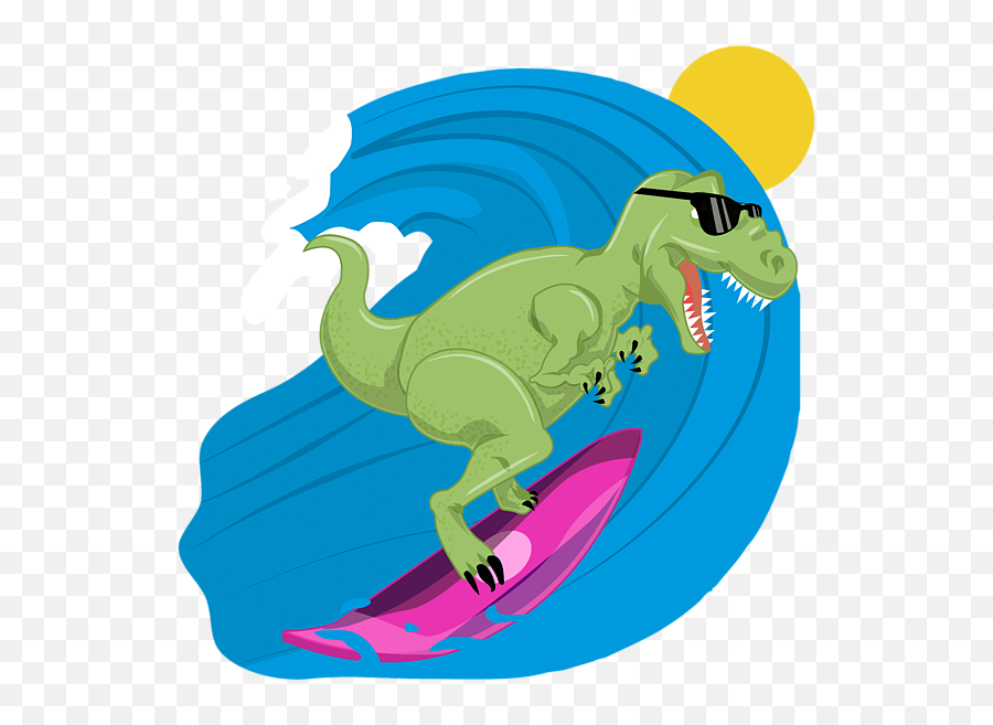 Cool Tyrannosaurus Rex Surfer Dinosaur Dino Round Beach Emoji,T-rex Emoji