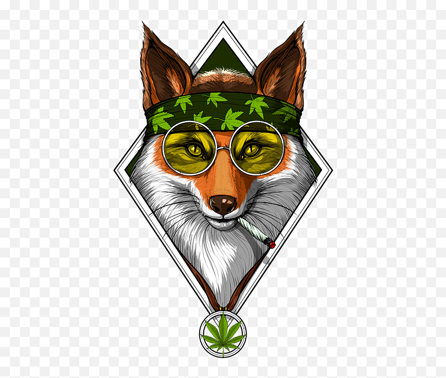 Fox Smoking Weed Womenu0027s T - Shirt For Sale By Nikolay Todorov Emoji,Weed Emojis Pride