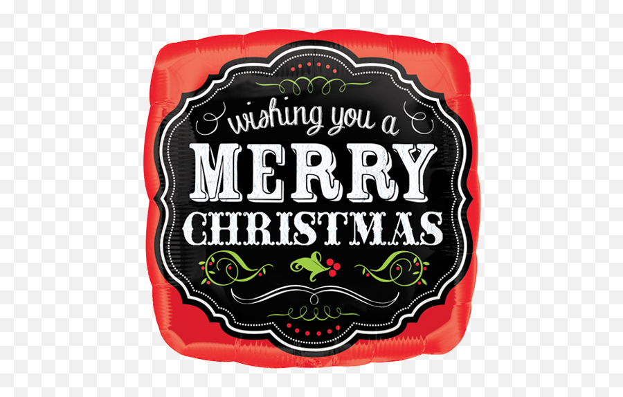 18 Merry Christmas Chalkboard Foil Balloon - Language Emoji,Chalkboard Emoji