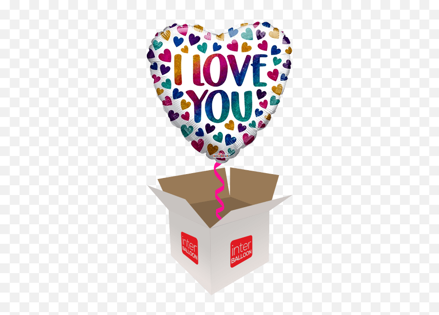 Romantic Helium Balloons Delivered In The Uk By Interballoon - Love You With Rainbow Hearts Clipart Emoji,Hearts Emoji Pillow