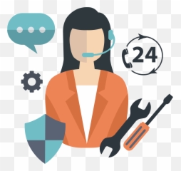 Customer Support Agent Talking On Phone - Servicio Al Cliente Animado Png Emoji,Emoji Talking On Phone