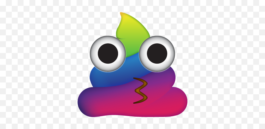 Dopey Emoji Poo - Rainbow Poop Emoji Clipart,Emoji Cupcake Rings
