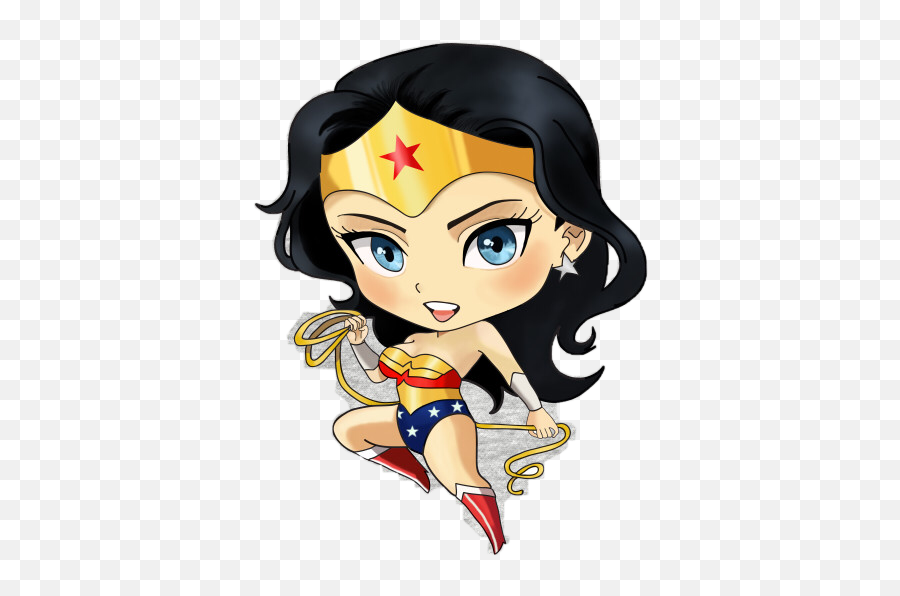 Superheroes Sticker Challenge On Picsart - Wonder Woman Chibi Emoji,Emojis De Superheroes