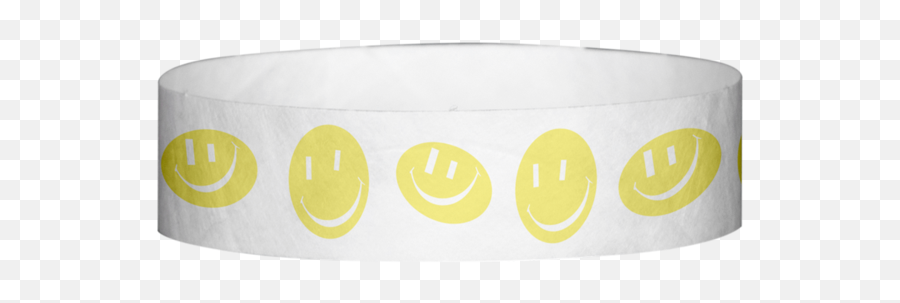 Tyvek 34 X 10 Happy Face Pattern Wristbands - Solid Emoji,3! Emoticon