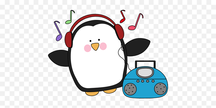 Penguin Clipart Music Penguin Music - Listening To Music Clipart Emoji,Emoticons Listening To Music