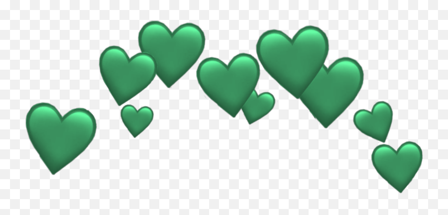 Green Heart Emoji Crown Transparent - Novocomtop Blue Hearts Crown Transparent,Qween Emoji