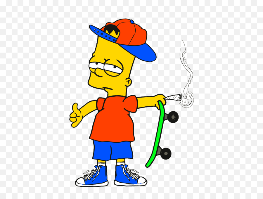 Bart Simpson With Joint Emoji,Emojis Bart Simpson Color