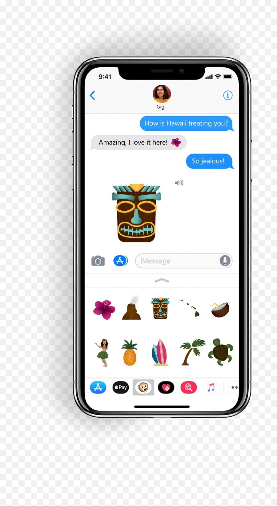 Hawaiian Emojis - Text Messages On Iphone,Jealous Emoji