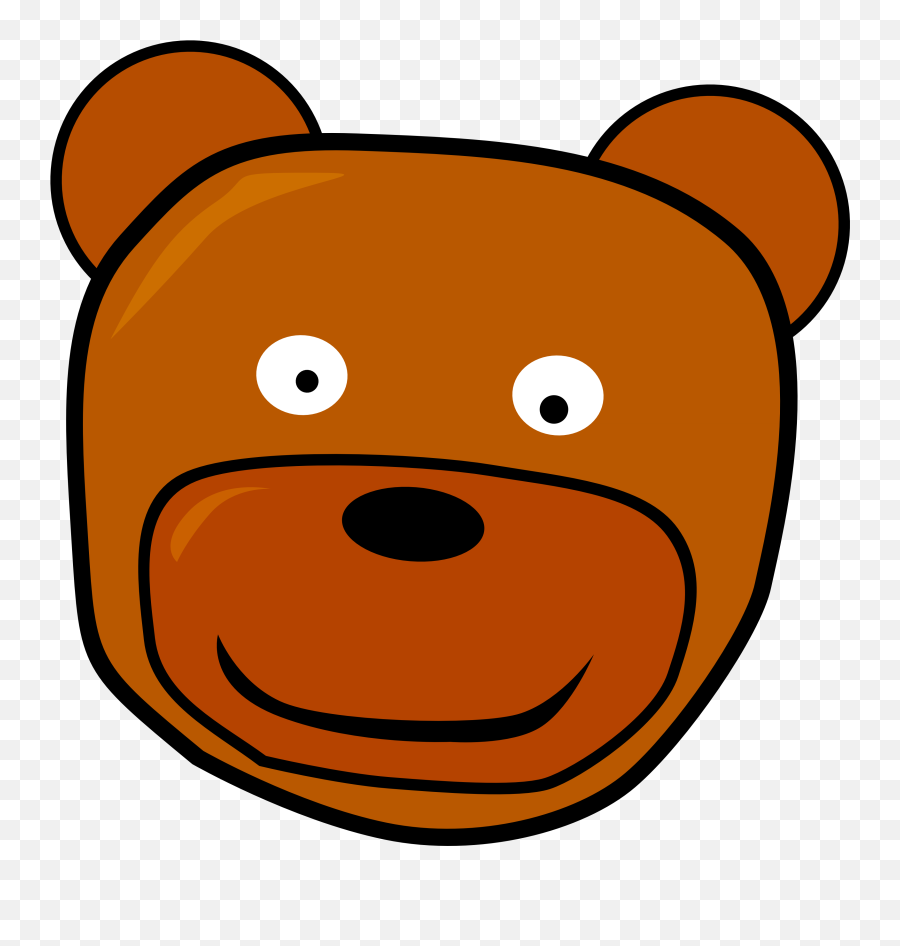 Bear Face Clip Art - Png Cartoon Bear Head Emoji,Animal Emotion Faces Clip Art Free