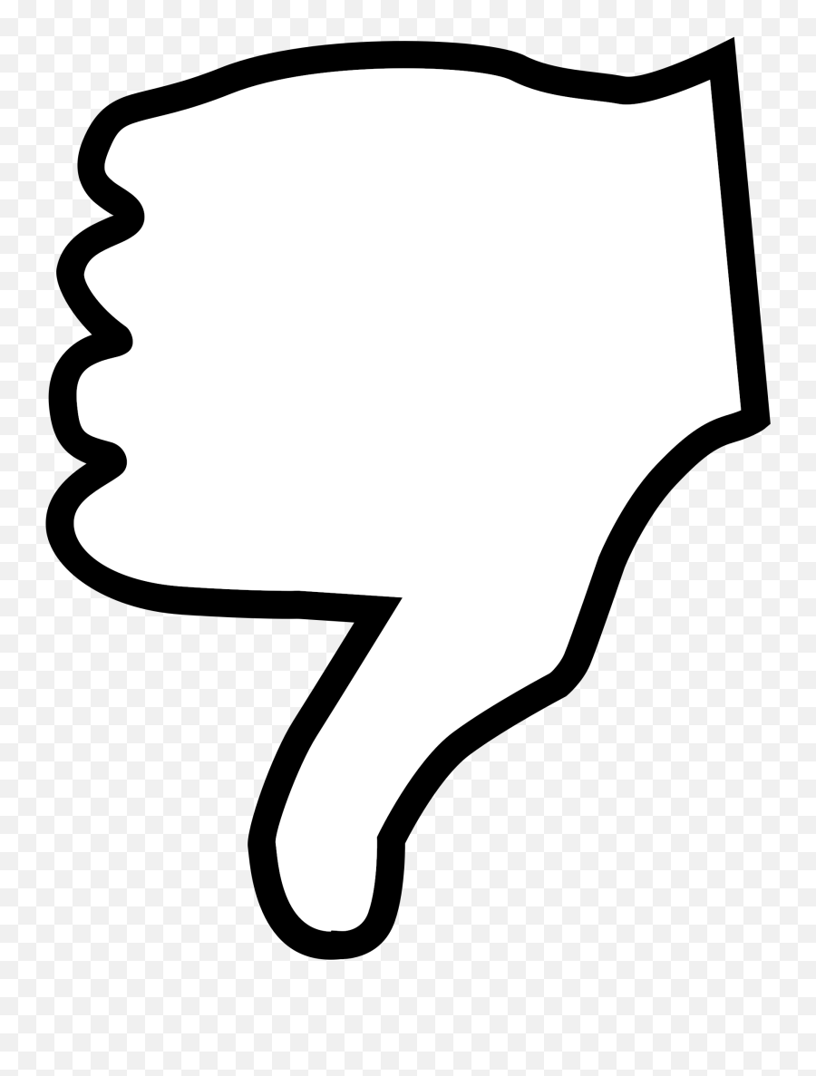 Thumbs Down Clipart No Background - Clip Art Library Thumbs Down Black And White Emoji,Horns Down Emoji