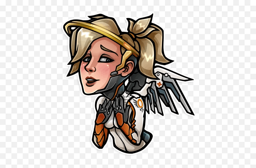 Overwatch Heroes Telegram Stickers Sticker Search - Fictional Character Emoji,Mercy Emoticon Overwatch