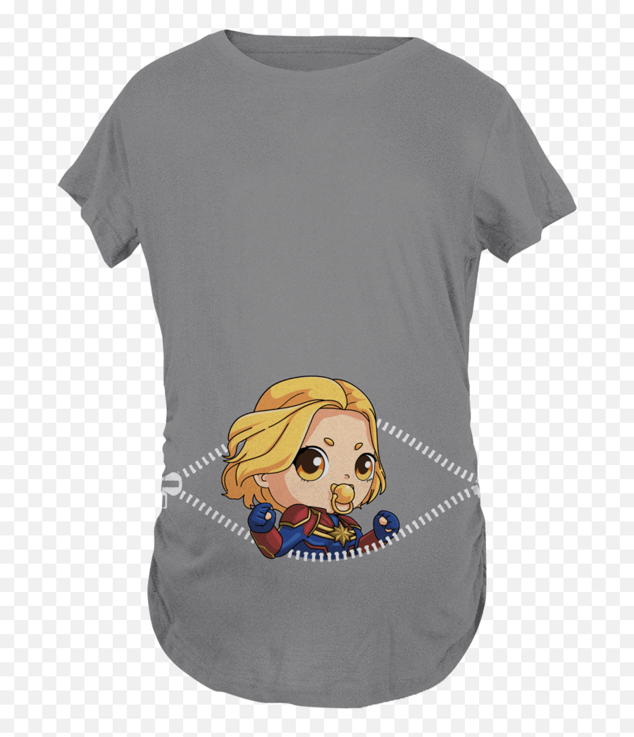 Baby Captain Marvel Peeking Maternity T - Shirt U2013 Fandomaniax Emoji,Captain Marvel Has No Emotion