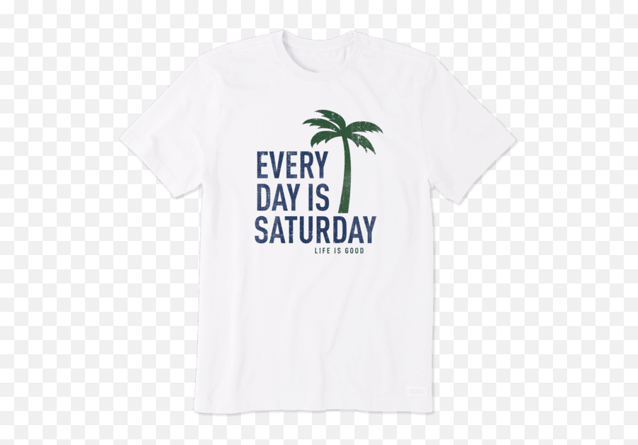 Menu0027s Every Day Is Saturday Crusher Tee Life Is Good - Unisex Emoji,Emoji Coconut Tree And Book