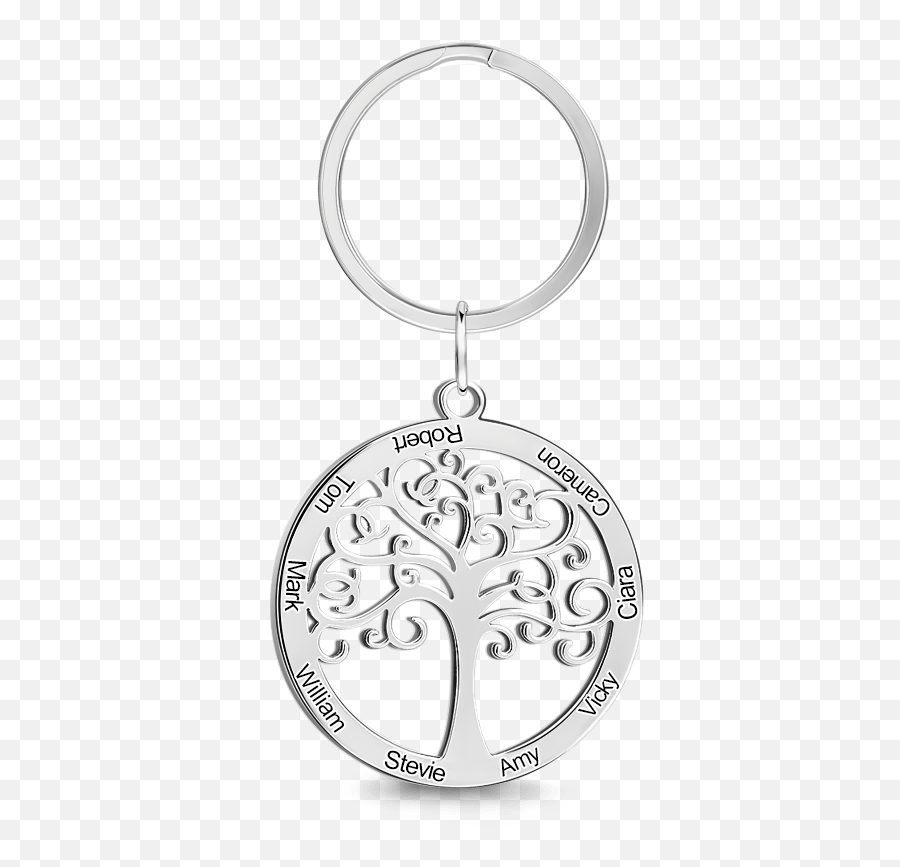 Custom Engraved Circle Family Tree Key Chain Best Gift - Solid Emoji,Emoji Keychain