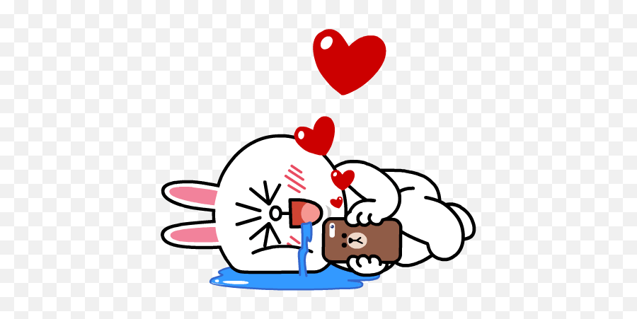 Brown U0026 Cony Sweet Love - Line Friends By Line Friends Cony Line Friends Love Emoji,Delightful Emoji