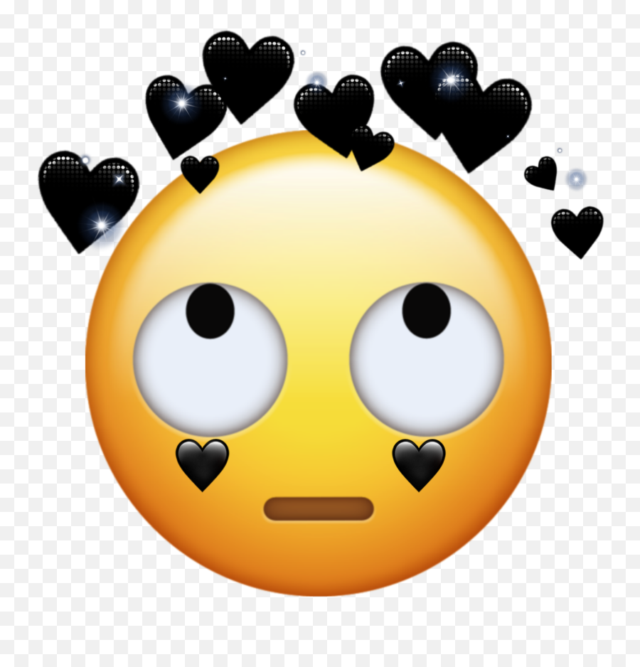 Emoji Heart Black Sticker By Morena - Black Hearts Transparent Background,Shine Emoji