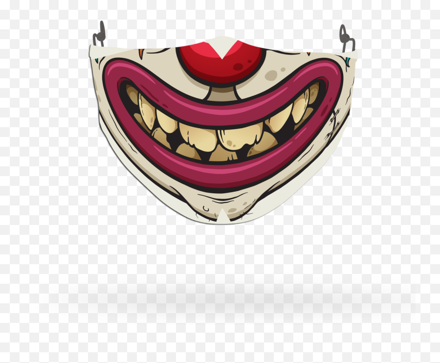 Clown Mask Theme Face Covering Print 2 - Celebrityfacemaskscom Zombile Cartoon Face Emoji,Mcgregor Emoji