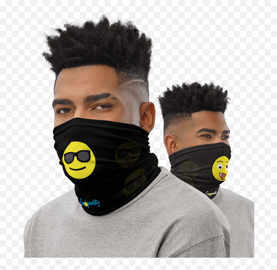 Crazy Cool Black Gaiter - Police Neck Gaiter Emoji,Mohawk Emoji