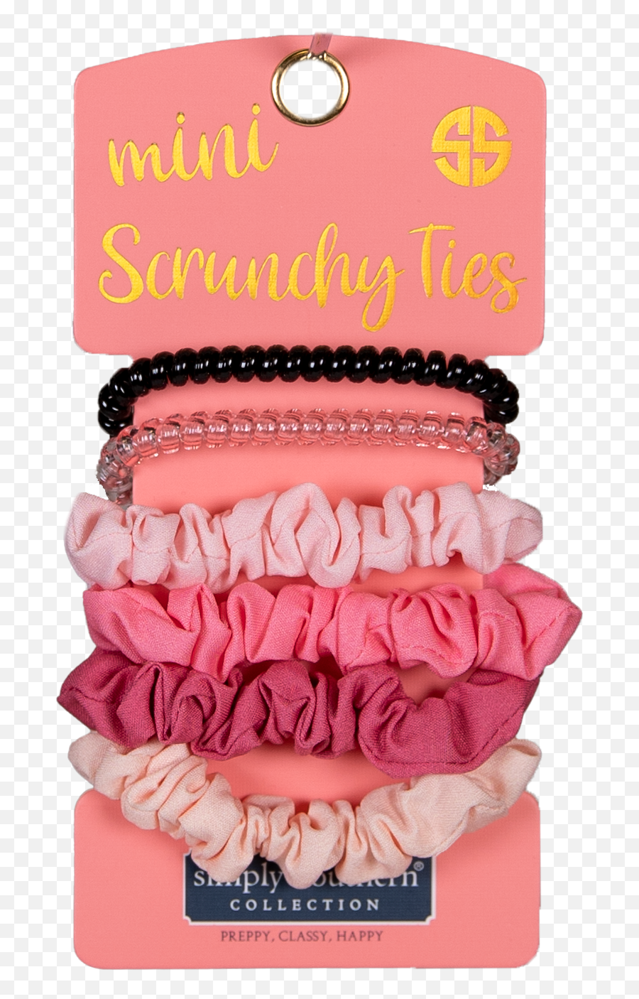 Simply Southern Mini Scrunchies Ties Pink - Ruffled Emoji,Ponytail Emoji Copy