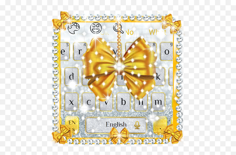 Gold And Silver Glitter Bow Girlish Keyboard Apk 10001004 - Girly Emoji,