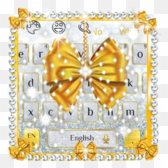Gold And Silver Glitter Bow Girlish Keyboard Apk 10001004 - Girly Emoji,
