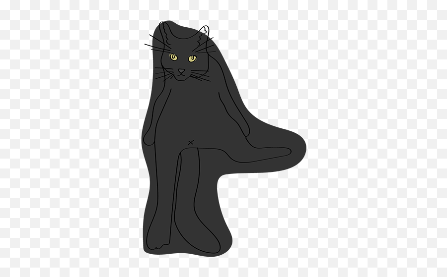 Cat Black Pet Line Free Icon Of - Black Cat Emoji,Cat Emoticons Free Download Pack
