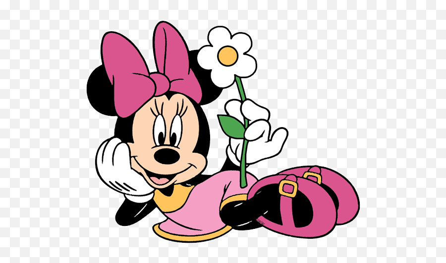 Minnie Mouse Coloring Pages - Minnie Mouse With Flower Emoji,Laying Down Emoji